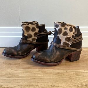 Freebird By Steven Casey Brown/Cowboy Booties - Size 8